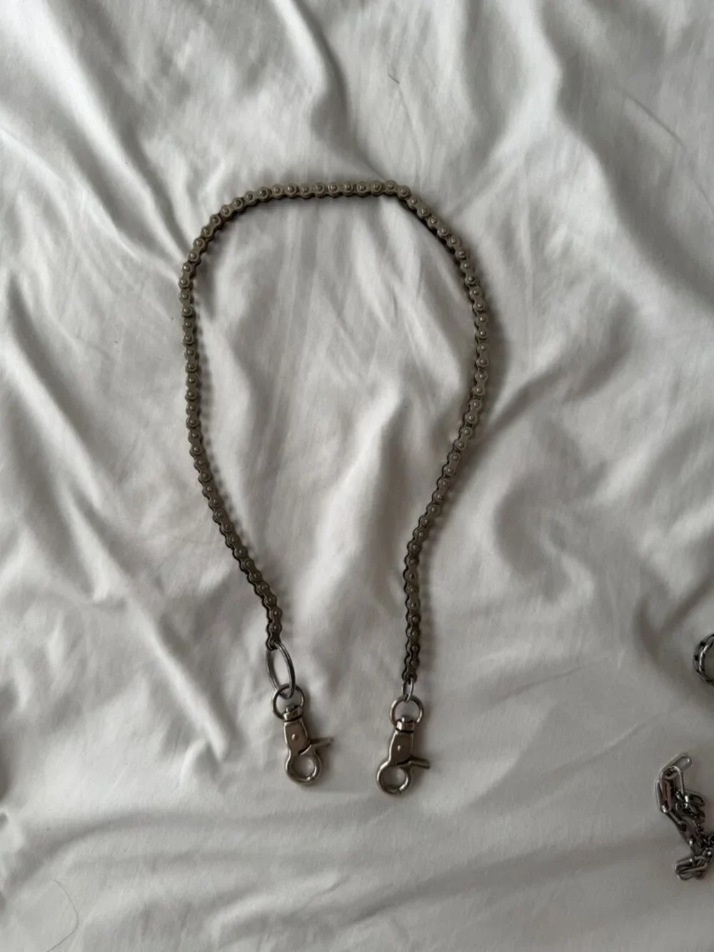 Silver Bike Chain Necklace Wallet Chain